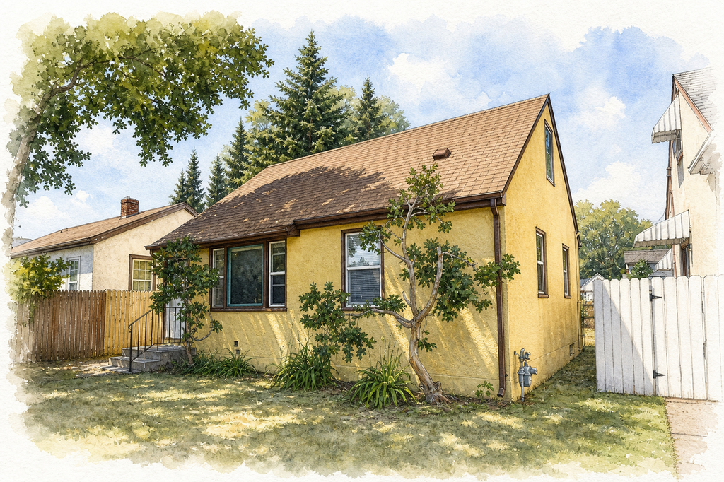 Watercolor portrait of 113 E Dale St E