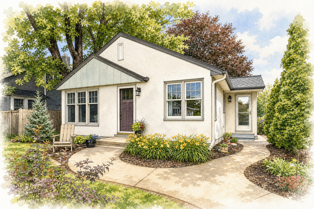 Watercolor portrait of 1375 Wellesley Ave