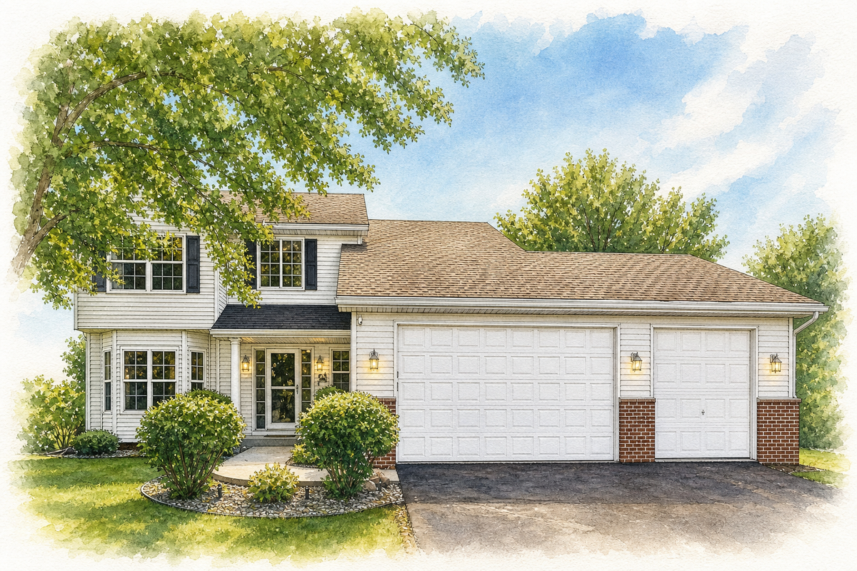 Watercolor portrait of 2208 Saddlebrook Rd