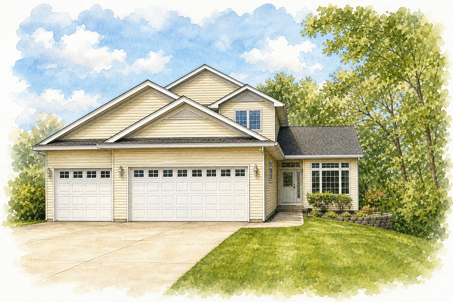 Watercolor portrait of 2649 Cardinal Way