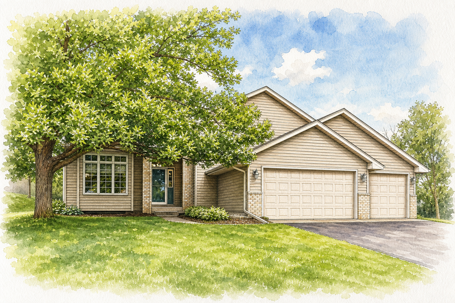 Watercolor portrait of 16318 Grinnell Cir