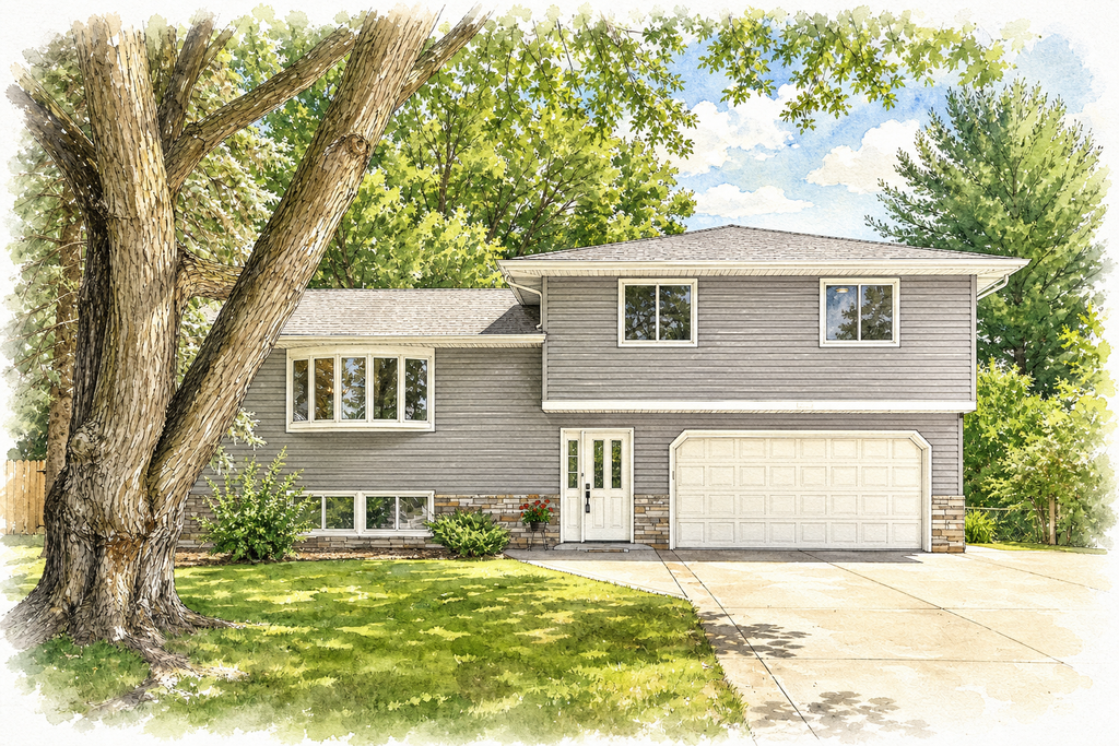 Watercolor portrait of 9585 Able St NE