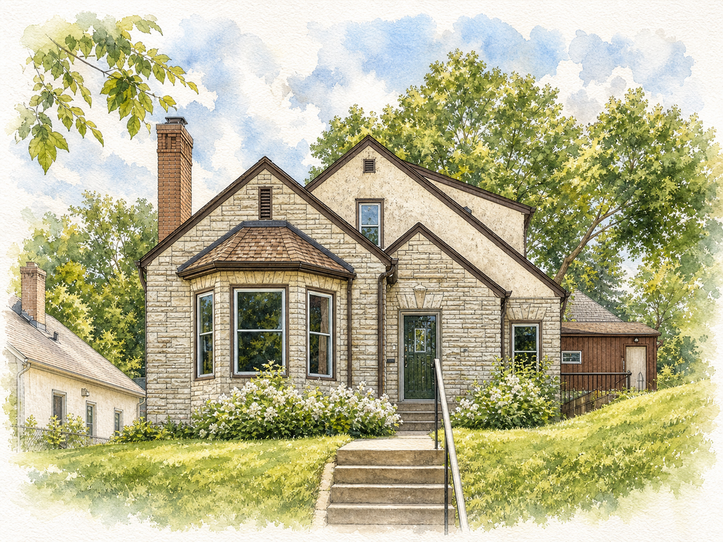 Watercolor portrait of 1651 Washburn Ave N