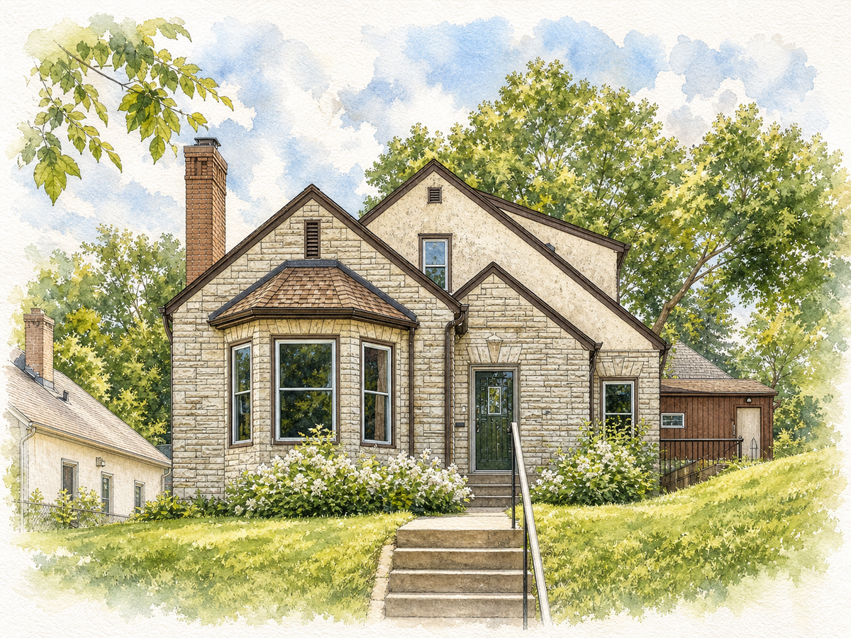 Watercolor portrait of 1651 Washburn Ave N