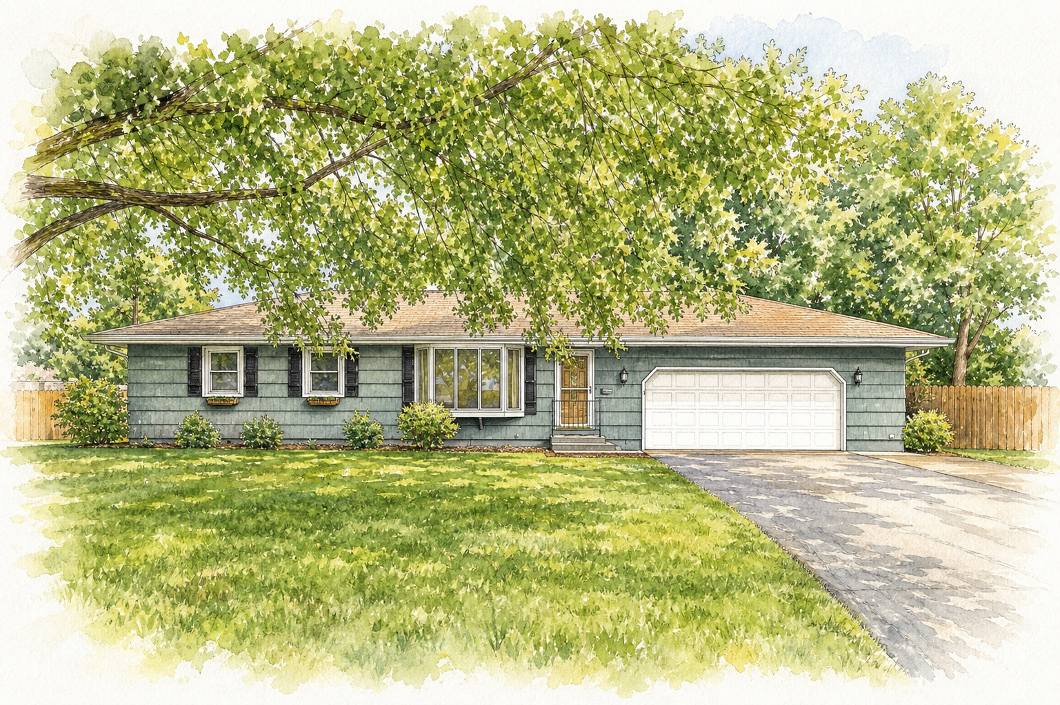 Watercolor portrait of 8000 Aster Dr N