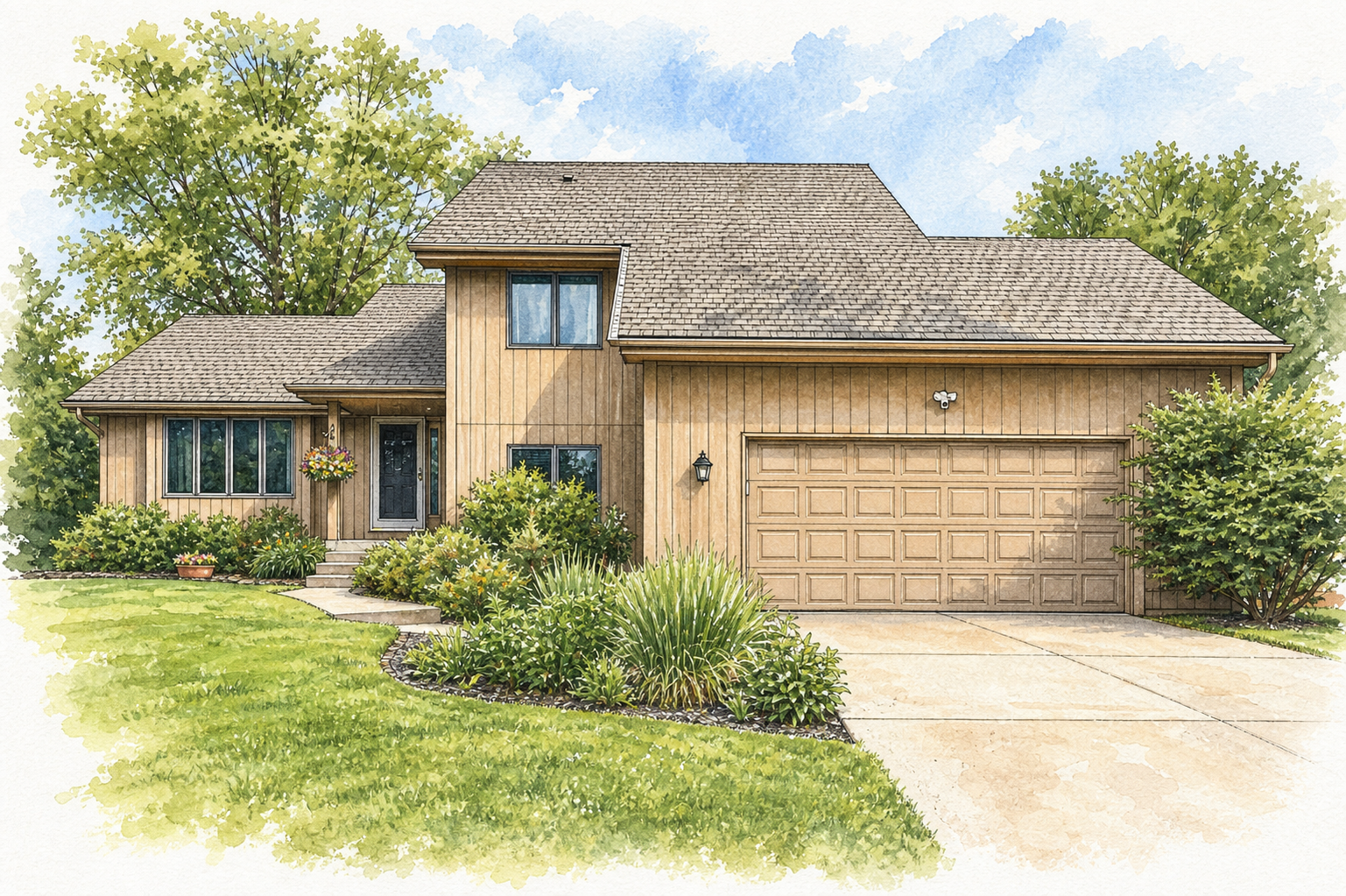 Watercolor portrait of 2100 Edinbrook Ct