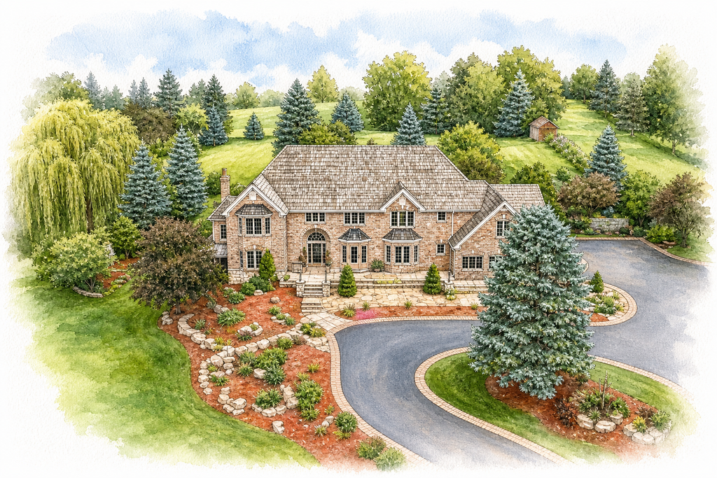 Watercolor portrait of 75 Apple Orchard Rd