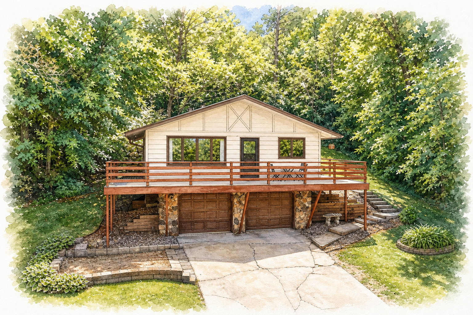 Watercolor portrait of 3321 Brookview Dr
