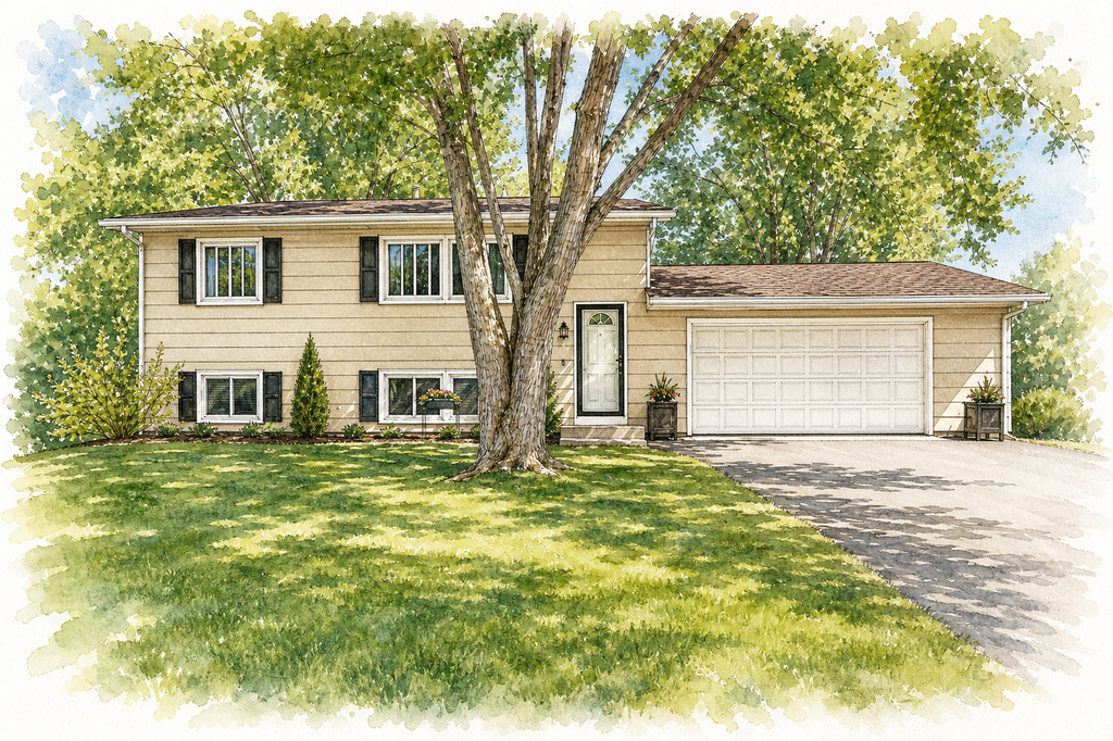 Watercolor portrait of 2123 Cliffview Dr