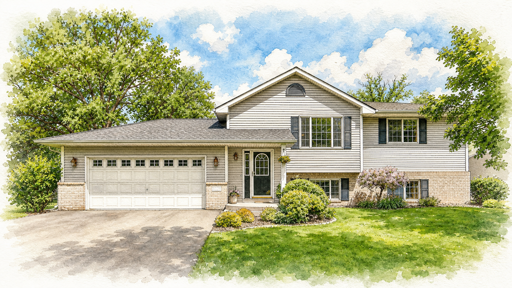 Watercolor portrait of 8848 Farmstead Ave