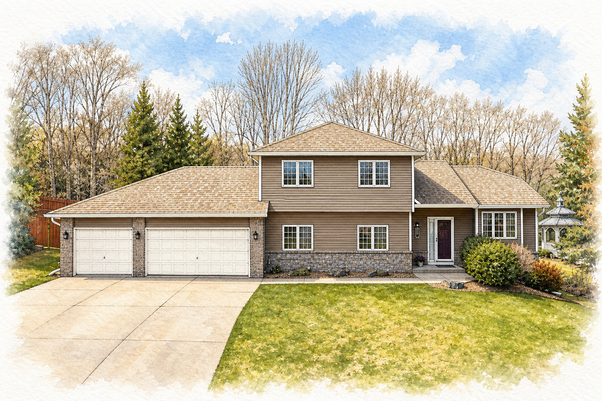 Watercolor portrait of 6345 Bailey Trl