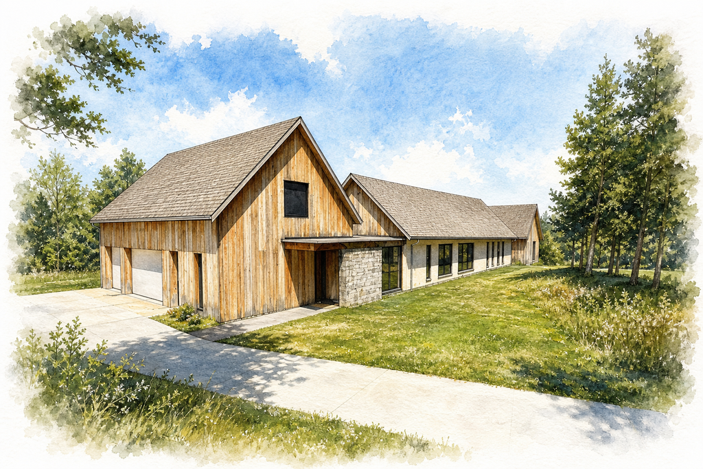 Watercolor portrait of 7450 Valley Creek Dr