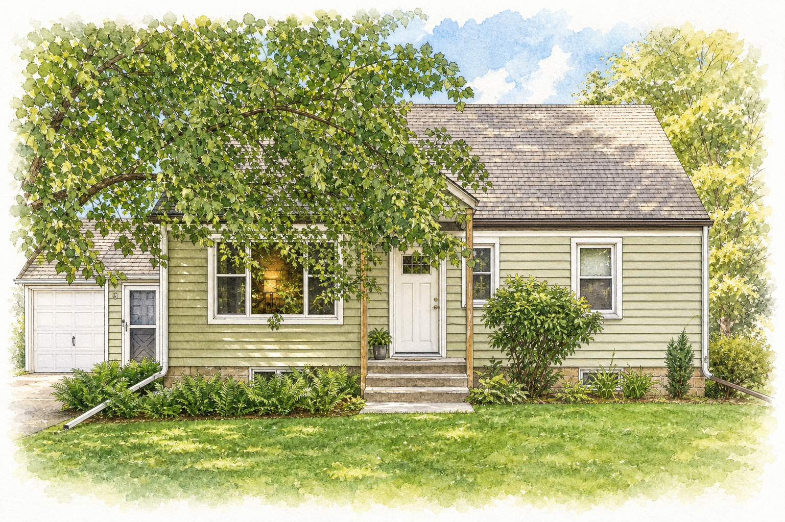 Watercolor portrait of 559 Tanglewood Dr