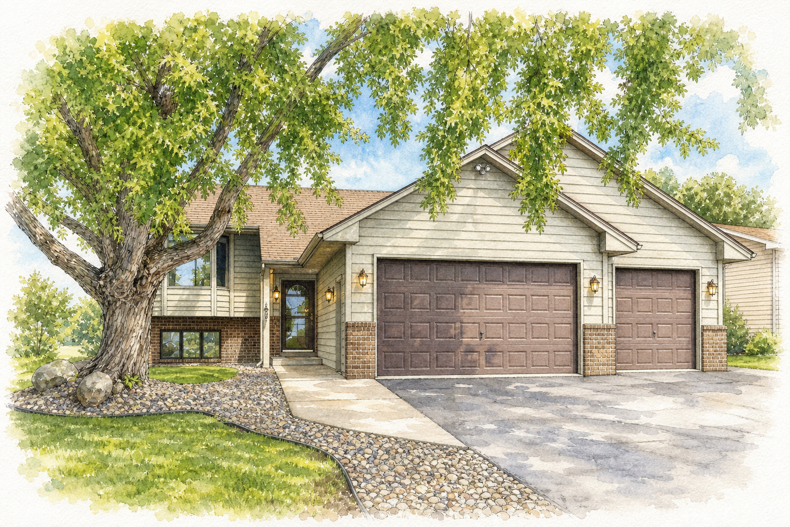 Watercolor portrait of 8940 W 125th St