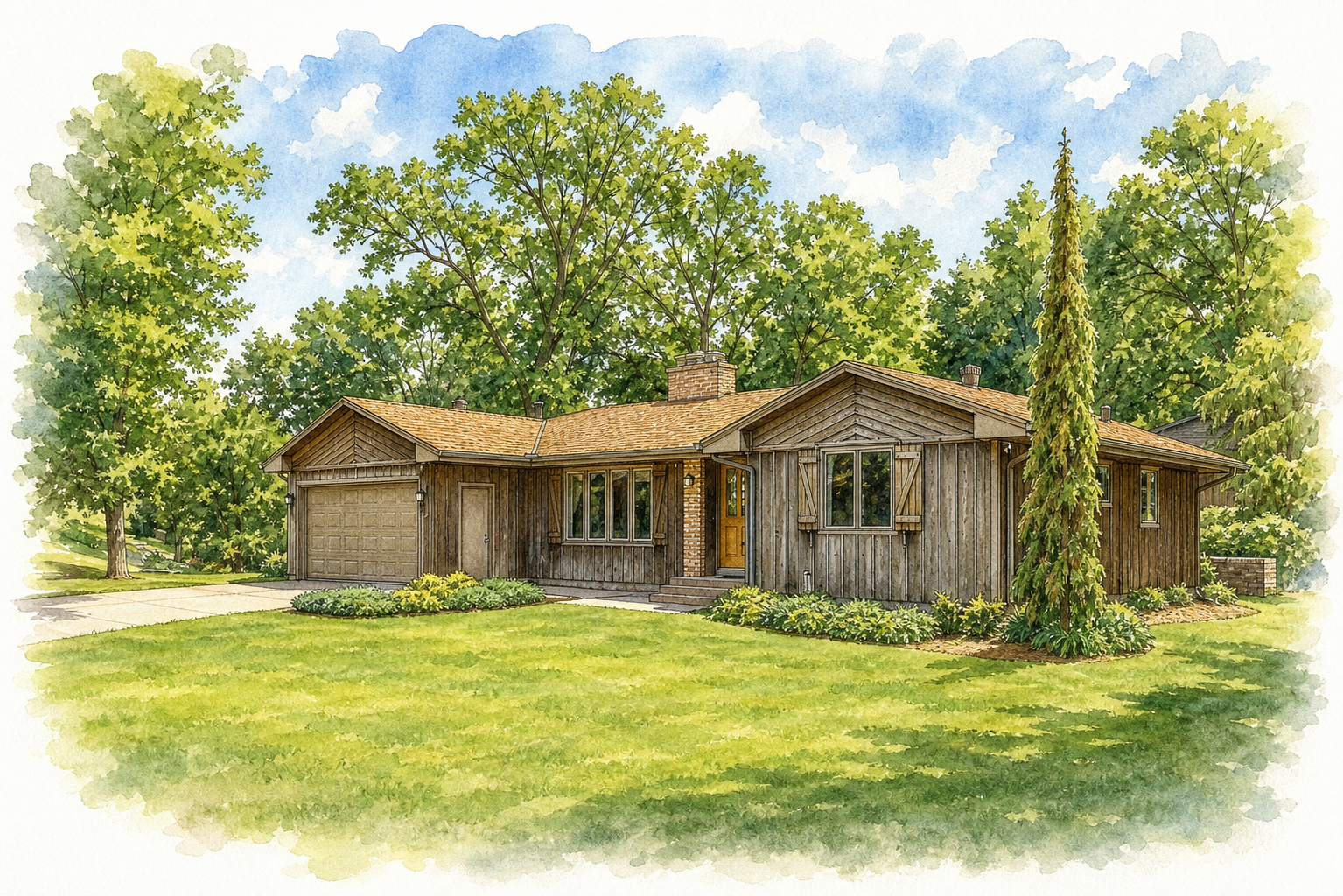 Watercolor portrait of 217 Arbor Ln