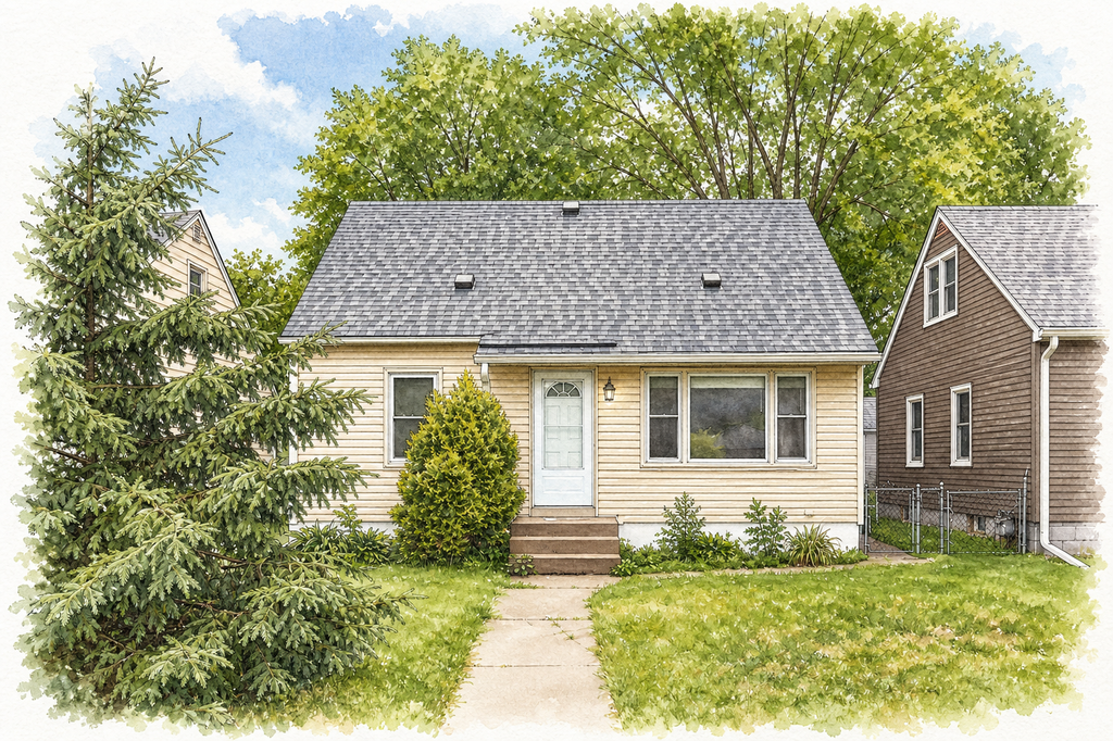Watercolor portrait of 4914 Morgan Ave N