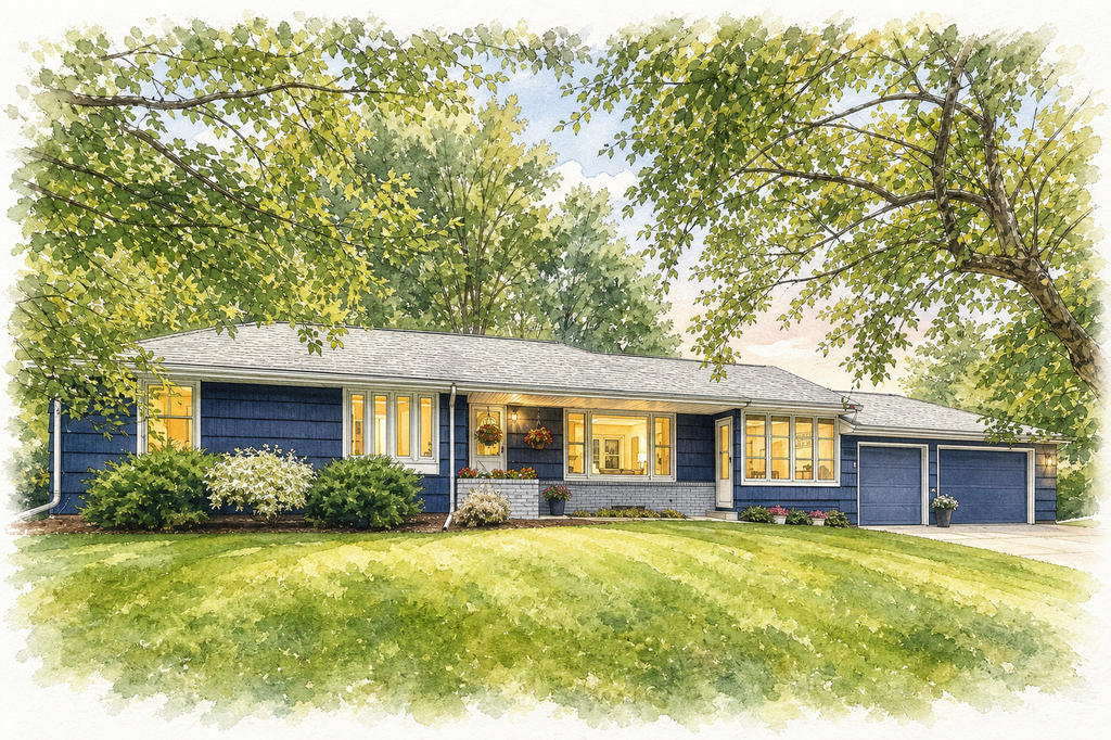 Watercolor portrait of 9840 Brookside Ave S