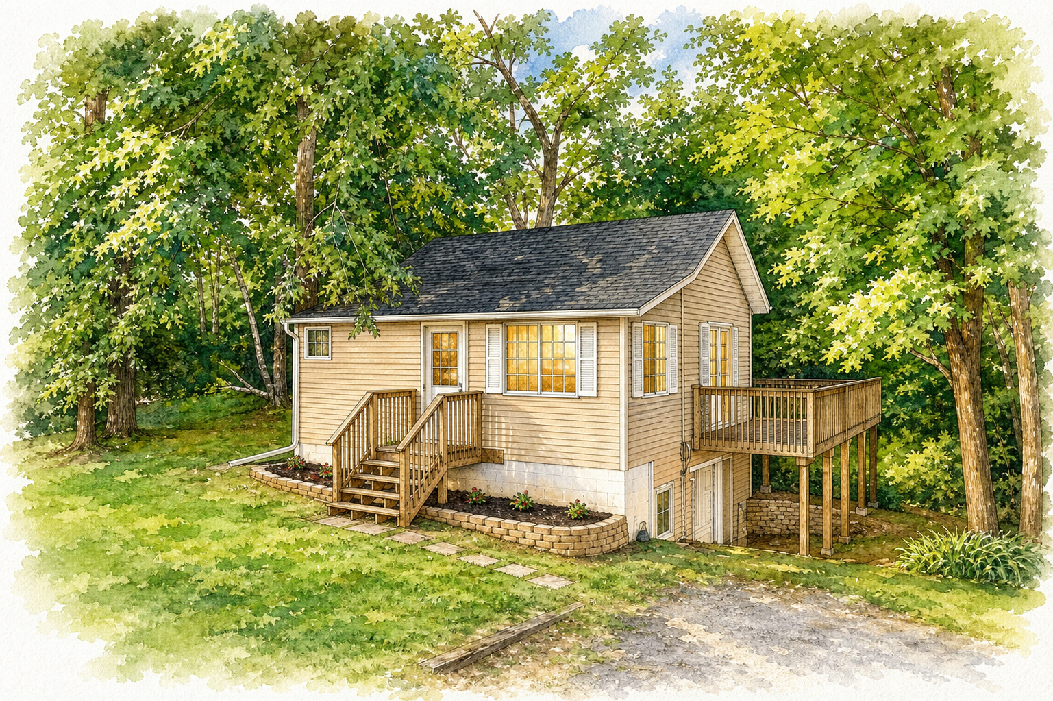 Watercolor portrait of 2116 Ibis Dr