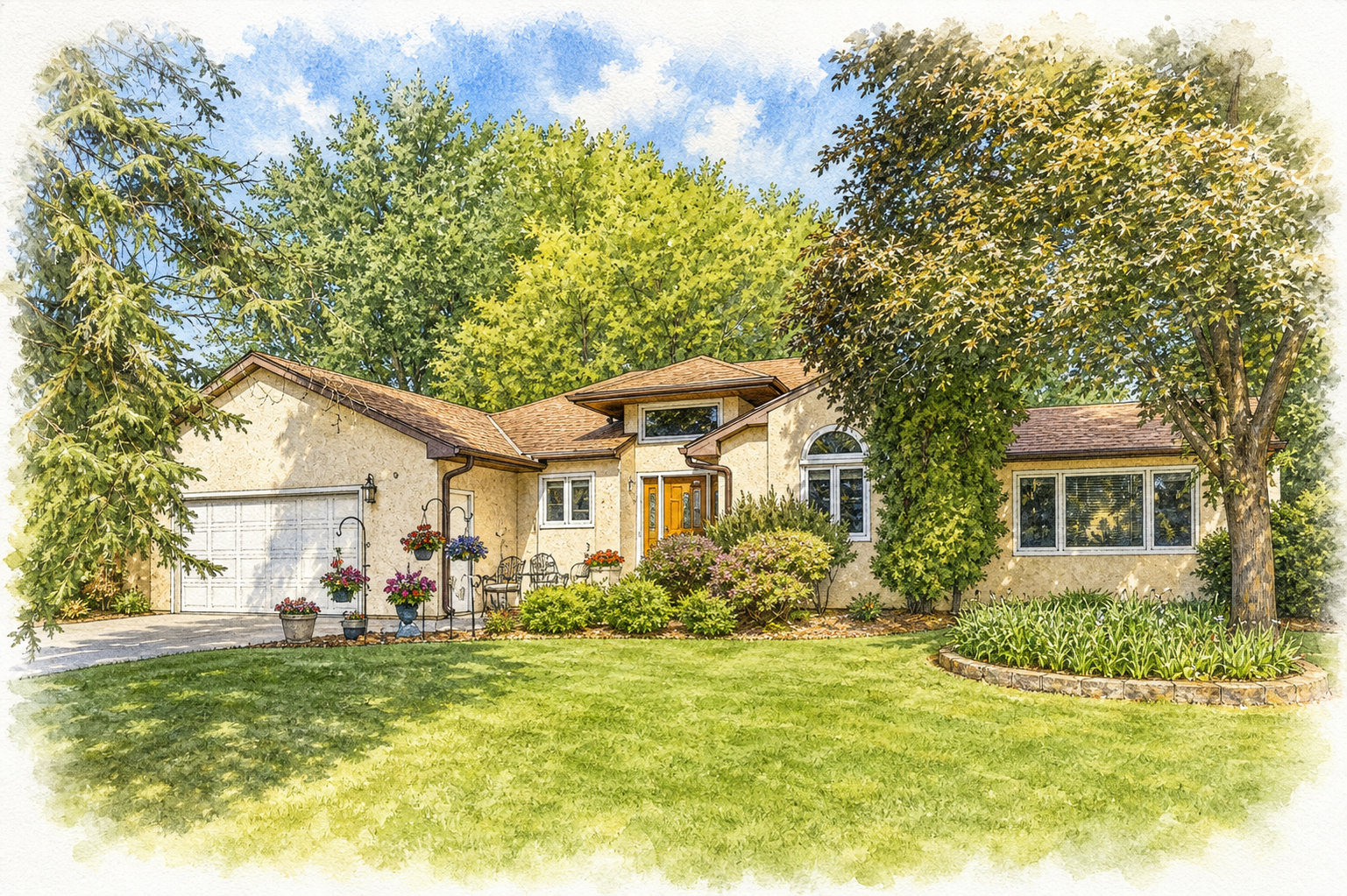 Watercolor portrait of 100 Shady Oak Cir