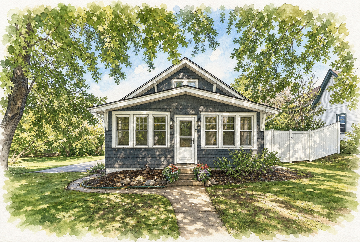 Watercolor portrait of 4032 Oakland St
