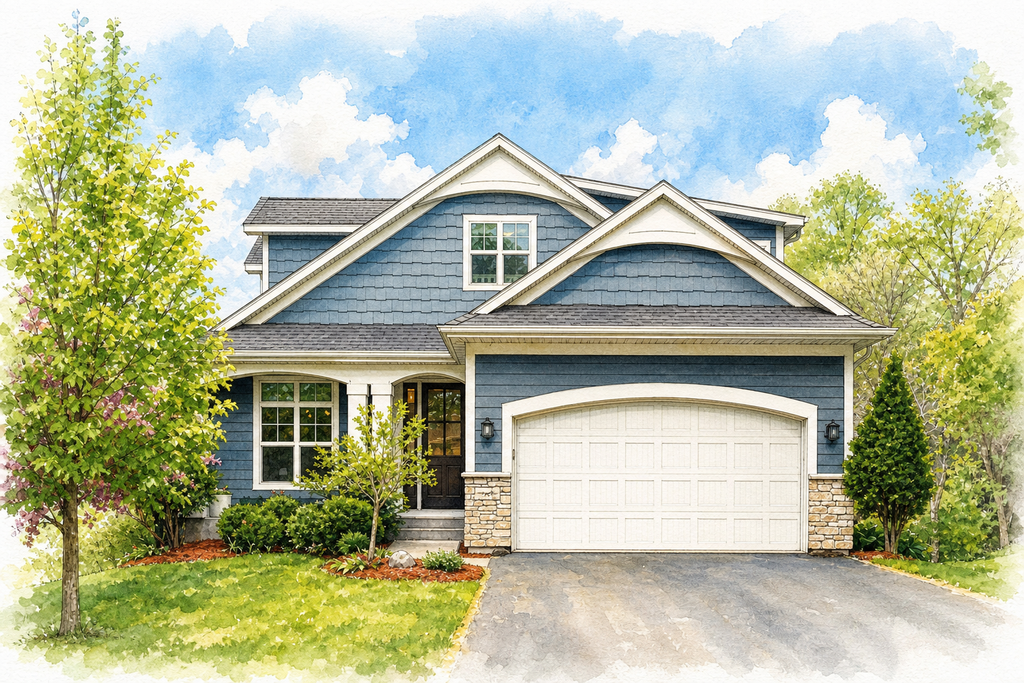 Watercolor portrait of 264 Benton Ave