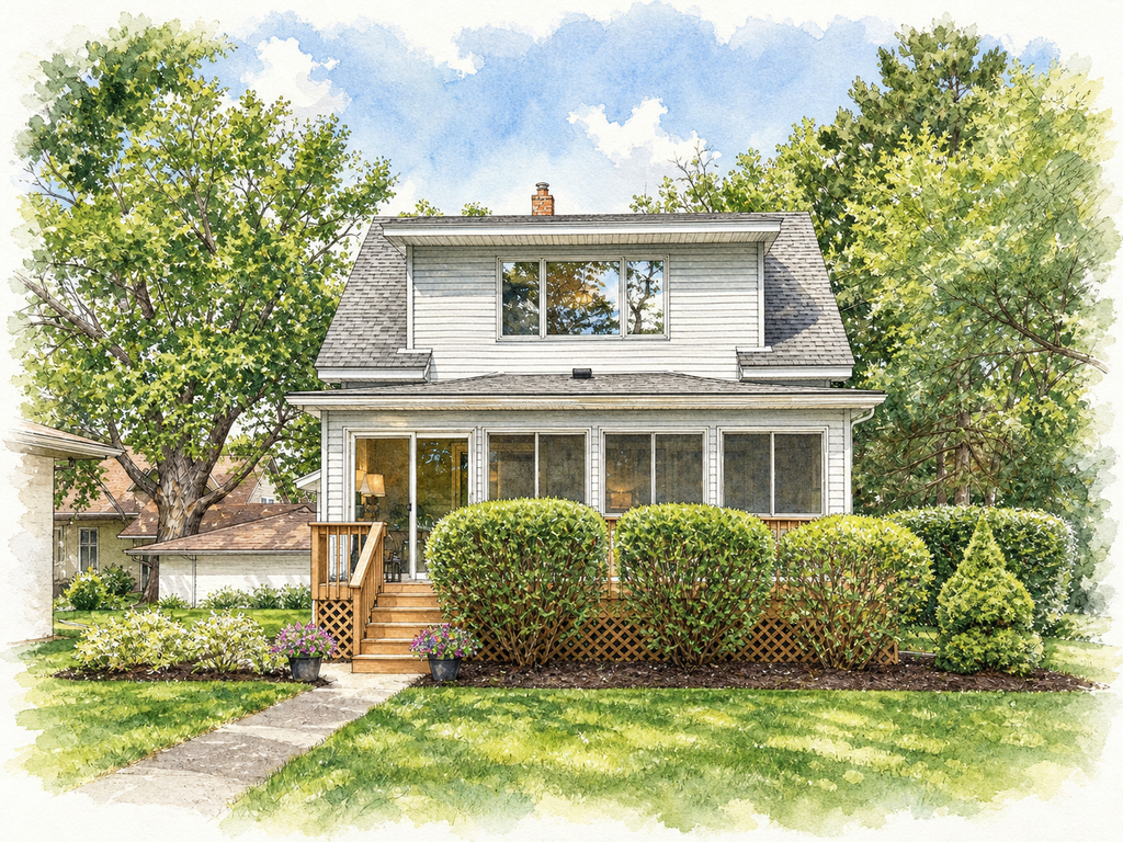 Watercolor portrait of 4975 Johnson Ave