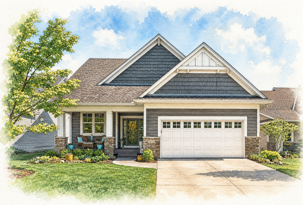 Watercolor portrait of 14349 Shore Crest Dr NW