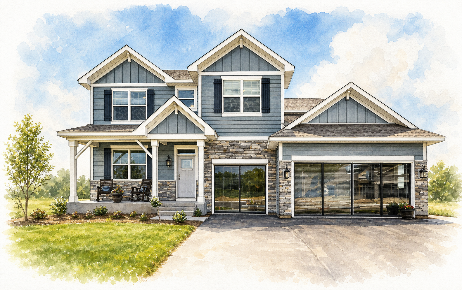 Watercolor portrait of 4764 Blake Ct