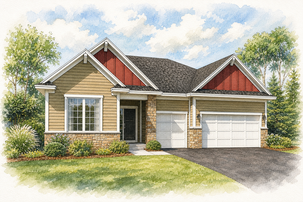 Watercolor portrait of 1936 Sparrow Dr