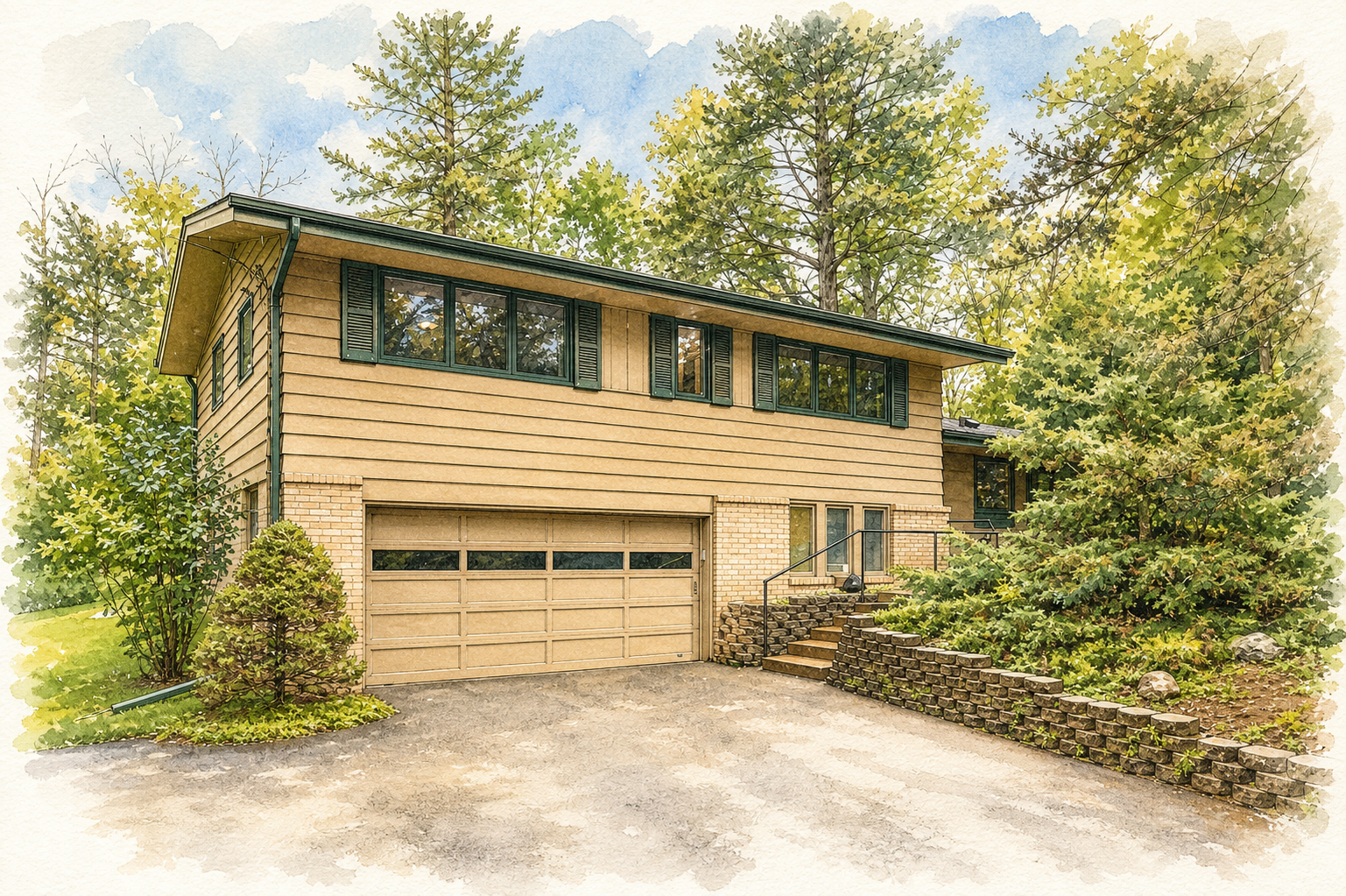 Watercolor portrait of 2938 Oak Lea Dr