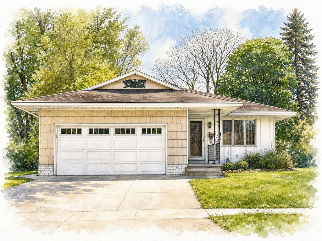 Watercolor portrait of 1909 6th Ave NW