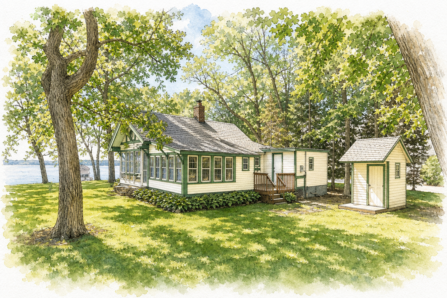 Watercolor portrait of 2811 Government Point Rd NE