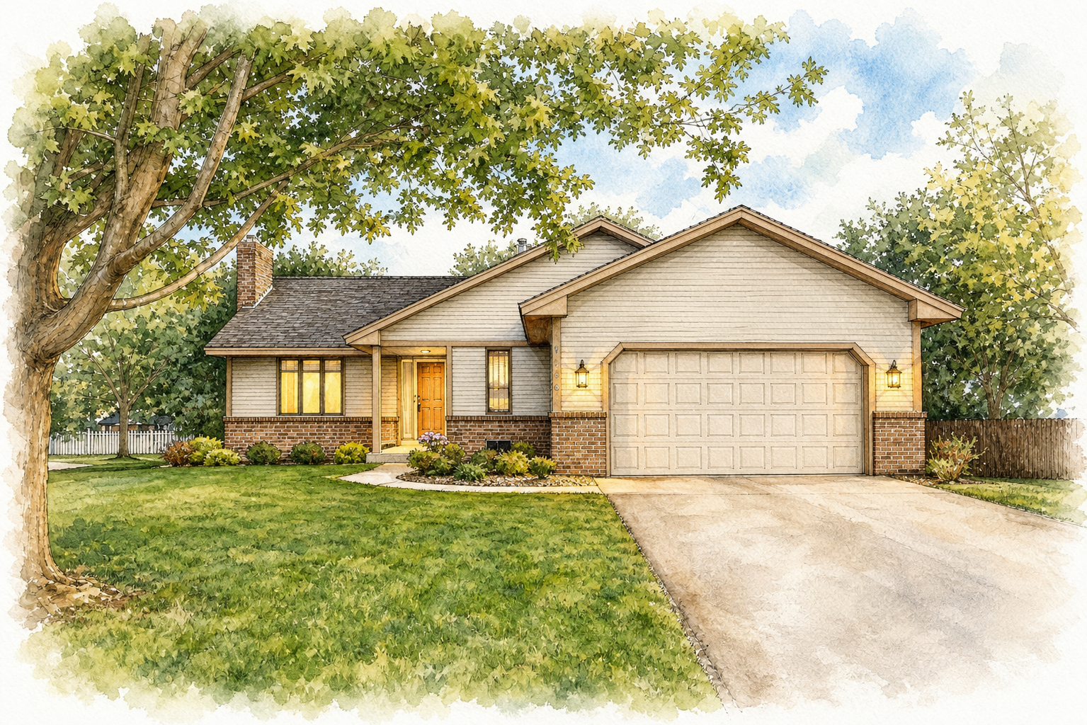 Watercolor portrait of 1286 Limestone Dr S