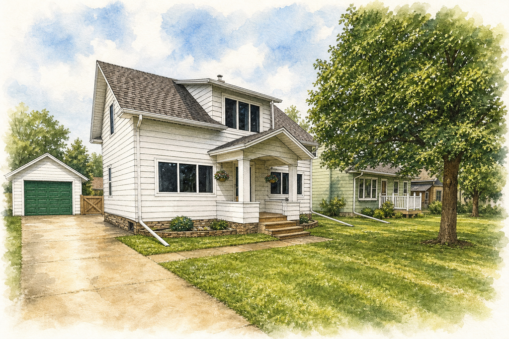 Watercolor portrait of 825 7th St SW