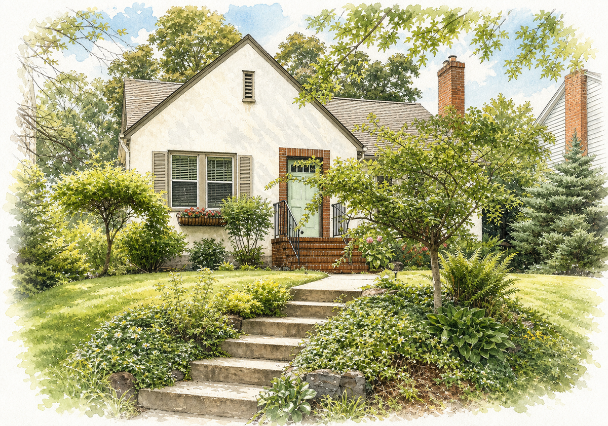 Watercolor portrait of 581 Montrose Ln