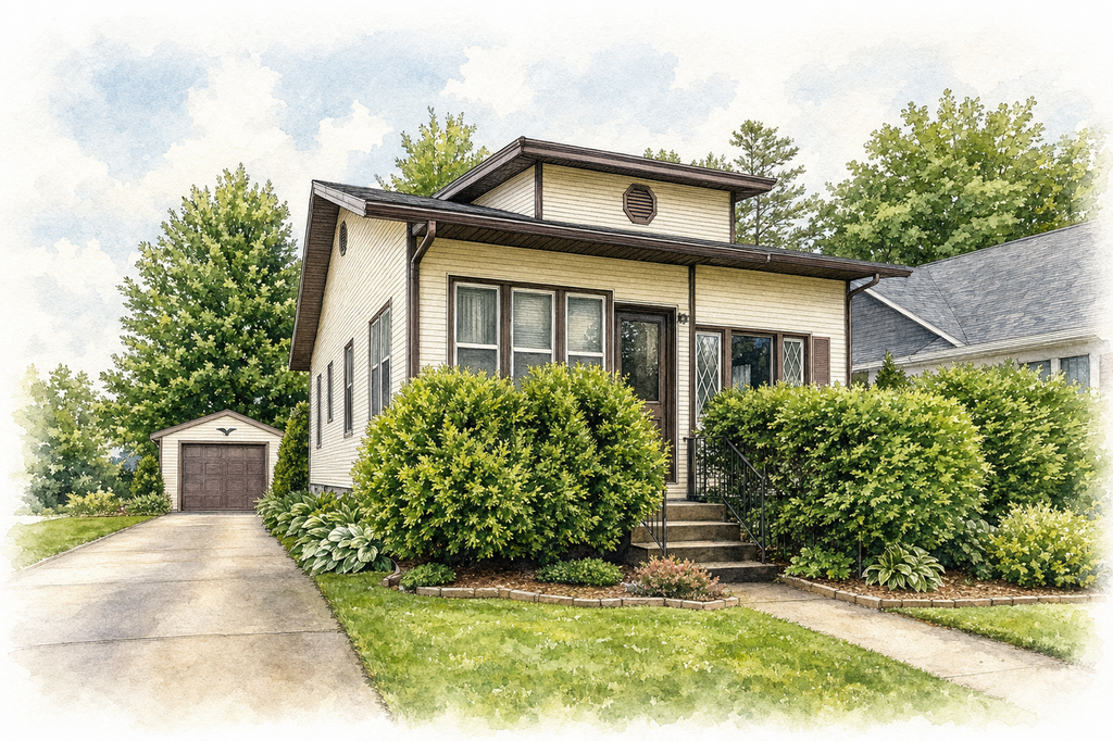 Watercolor portrait of 708 Lyndale St