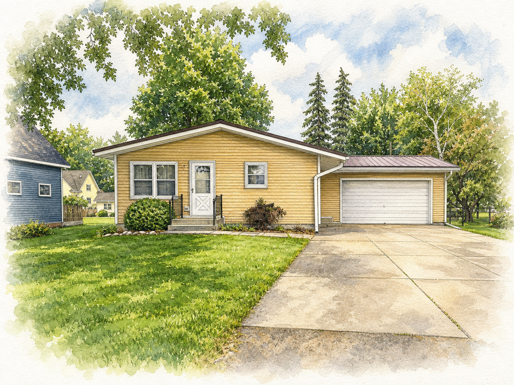 Watercolor portrait of 208 2nd St S
