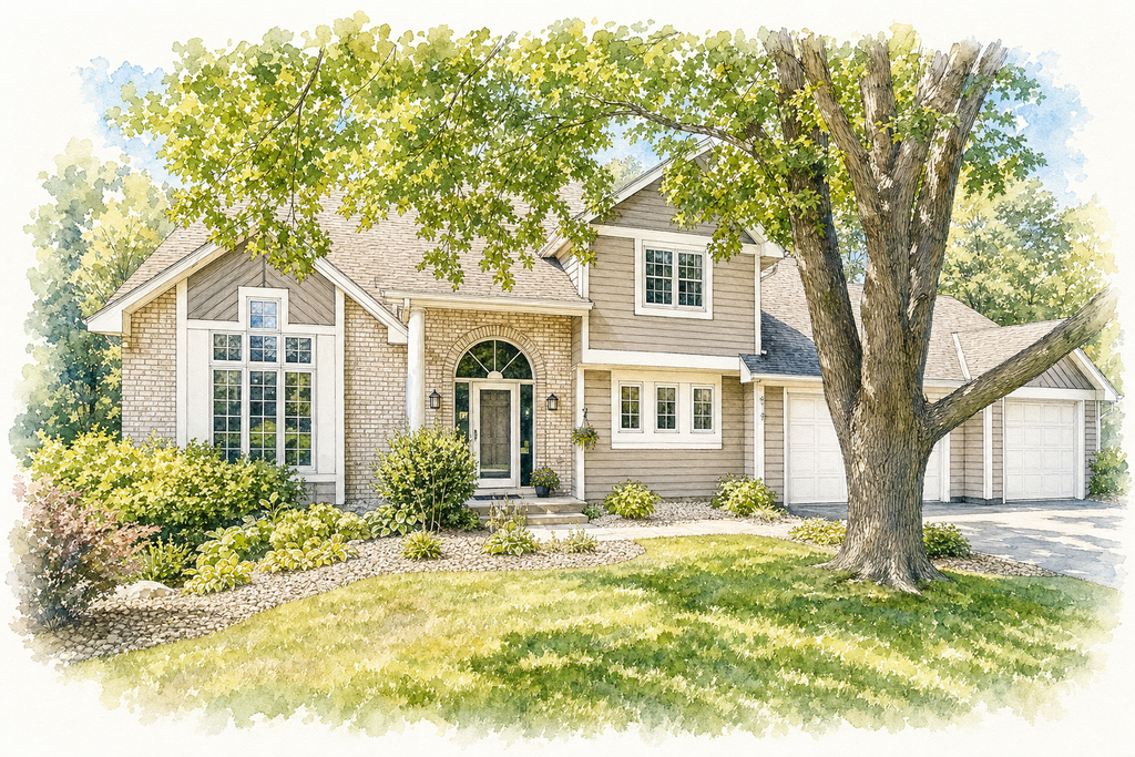 Watercolor portrait of 3613 Tanglewood Ct