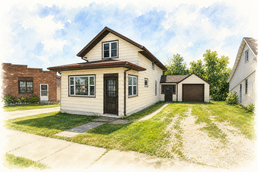 Watercolor portrait of 302 Riverside Ave