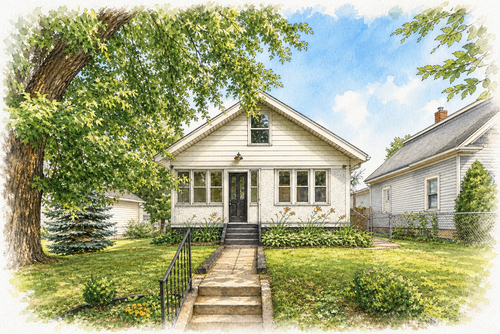 Watercolor portrait of 1069 Minnehaha Ave W
