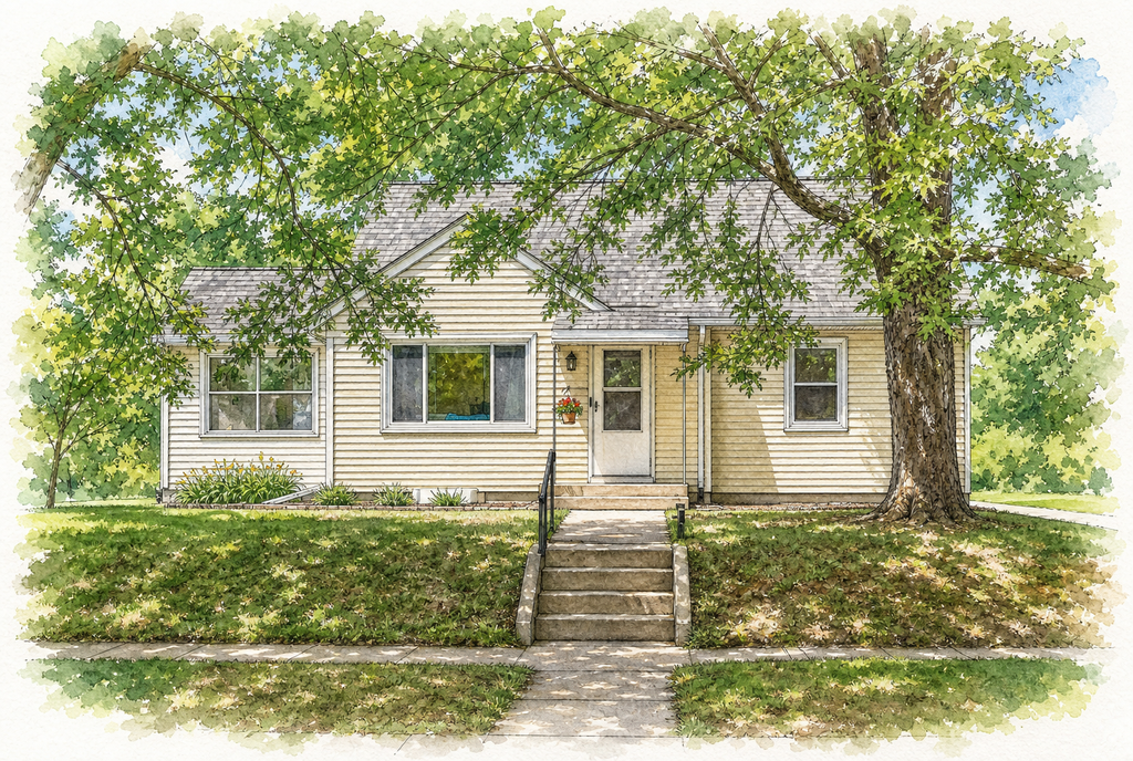 Watercolor portrait of 3857 Zane Ave N