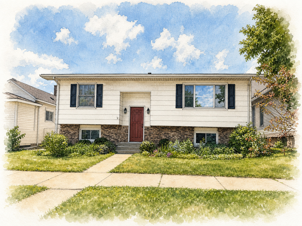 Watercolor portrait of 723 E Broadway St