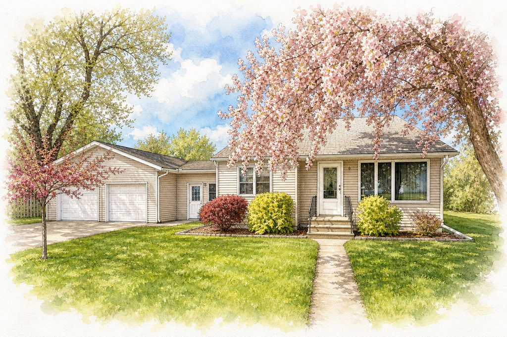 Watercolor portrait of 270 North St E