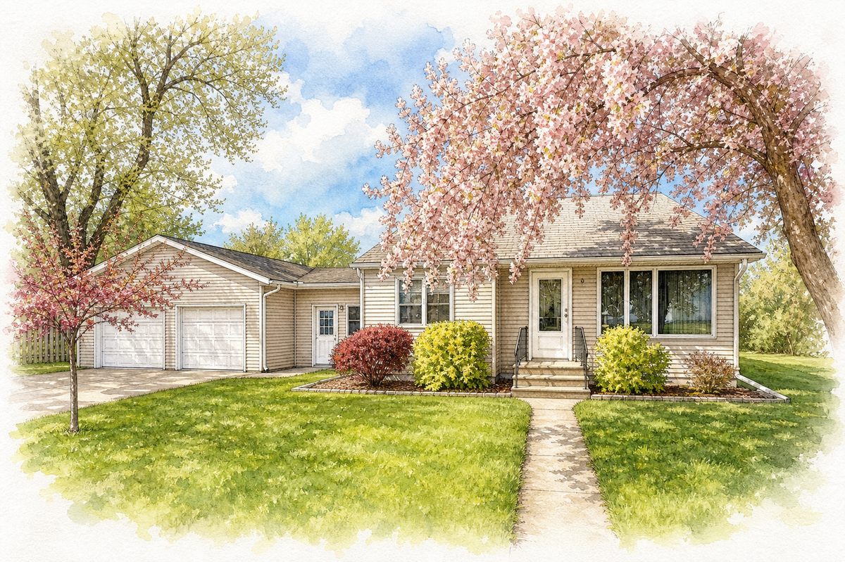 Watercolor portrait of 270 North St E