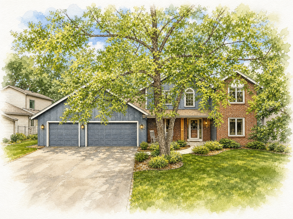Watercolor portrait of 4876 Knottingham Cir