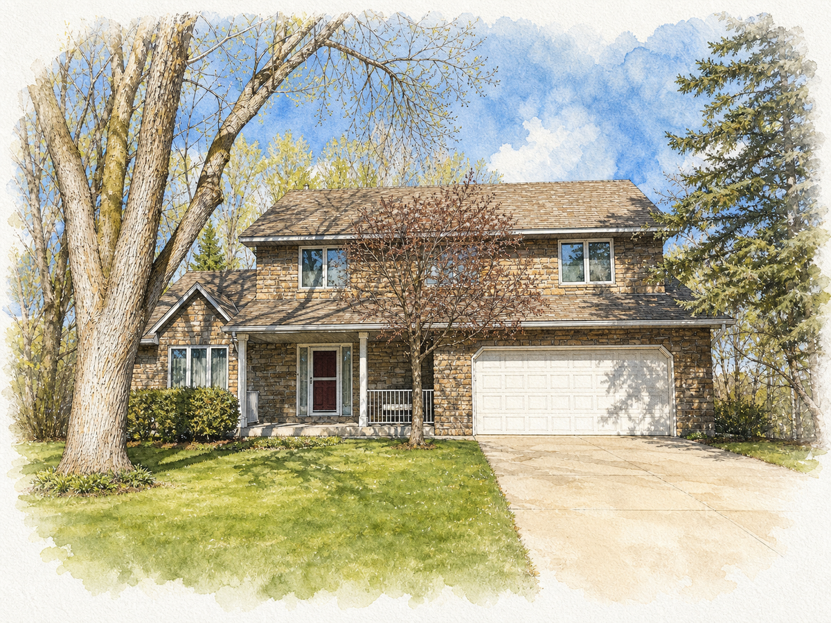 Watercolor portrait of 4710 White Oak Ct