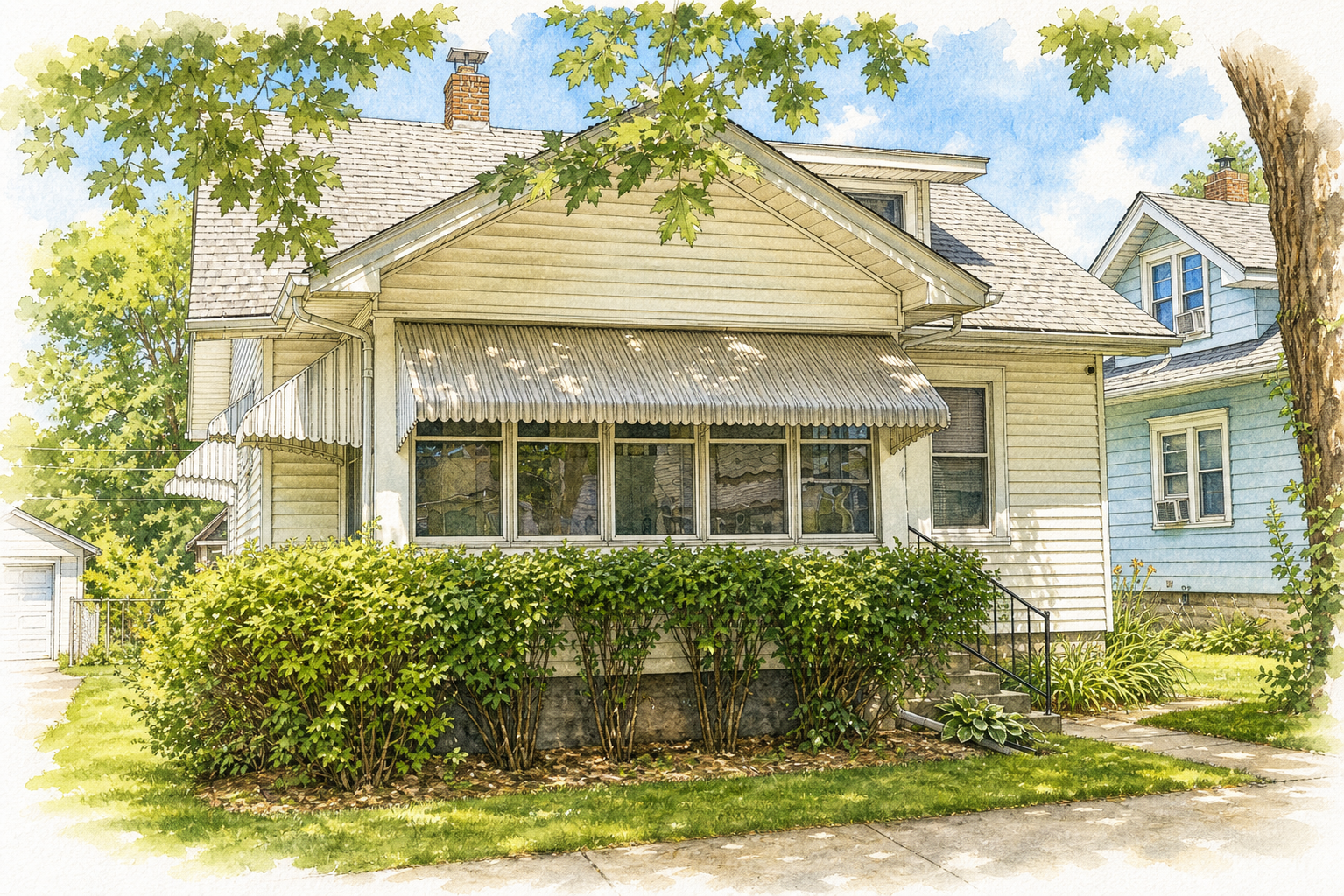 Watercolor portrait of 845 Rose Ave E