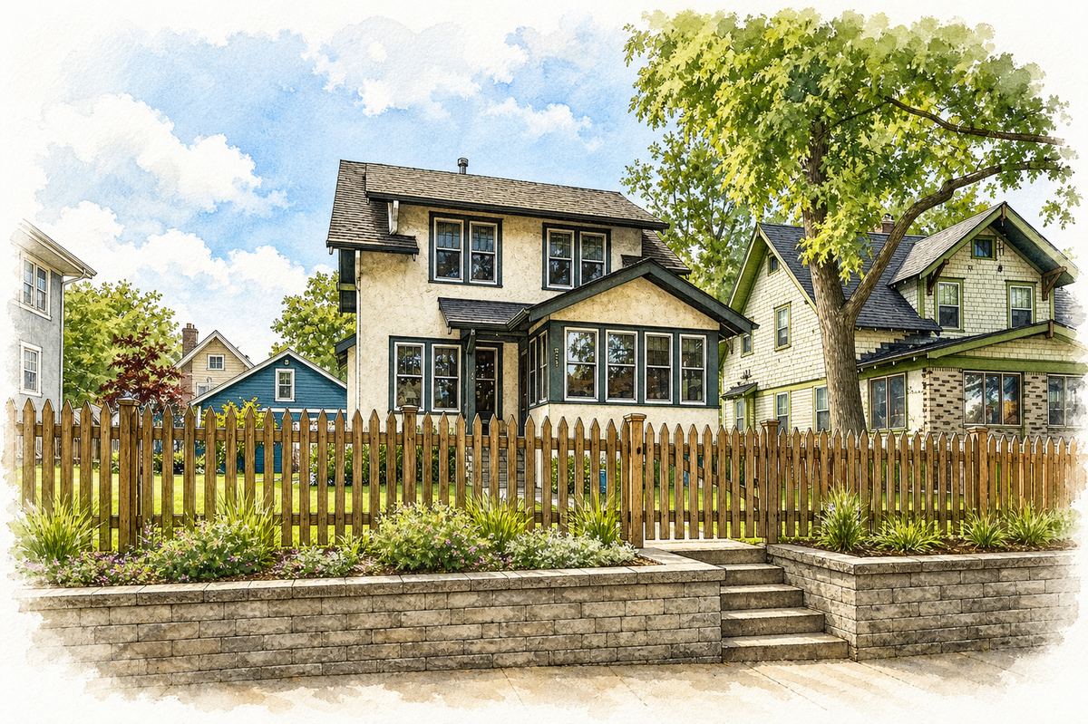 Watercolor portrait of 291 Macalester St