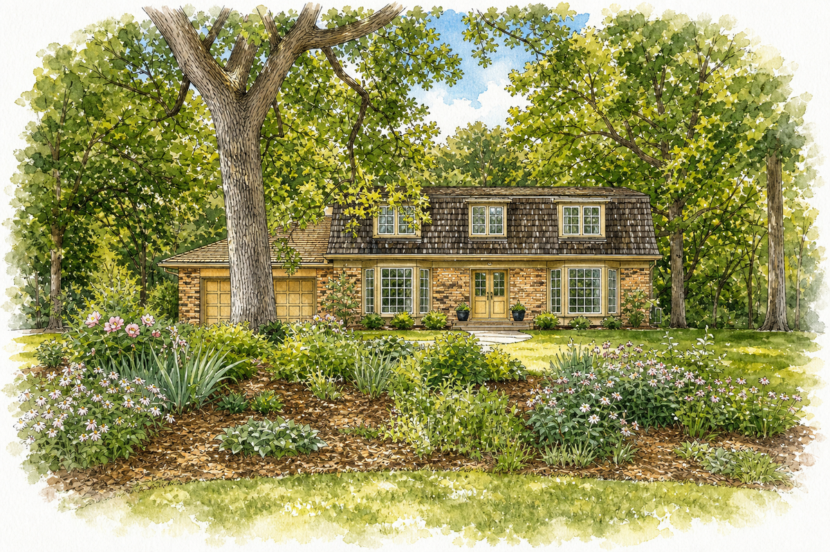 Watercolor portrait of 2919 Troy Ln N