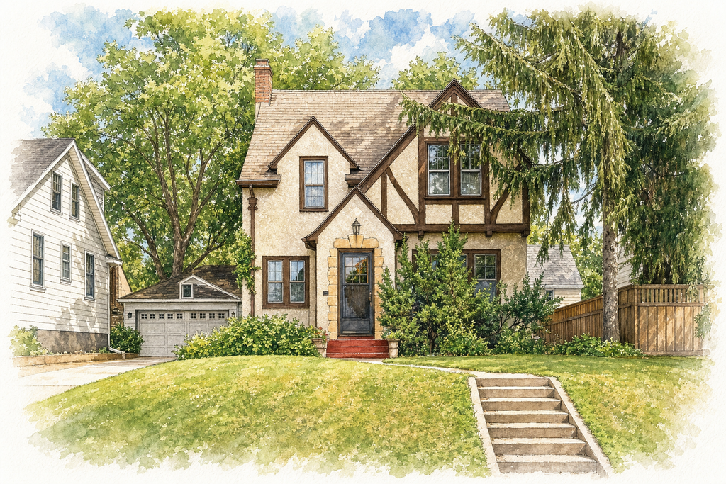 Watercolor portrait of 2406 W 54th St